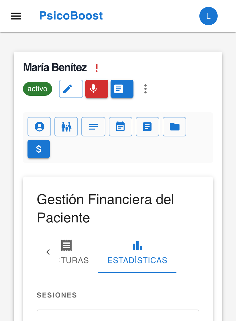 Las finanzas de un paciente en un teléfono.